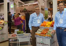 Ricardo Crisantes and Theojary Crisantes of Wholesum Harvest. The company is working on a new top seal packaging for several tomato varieties.